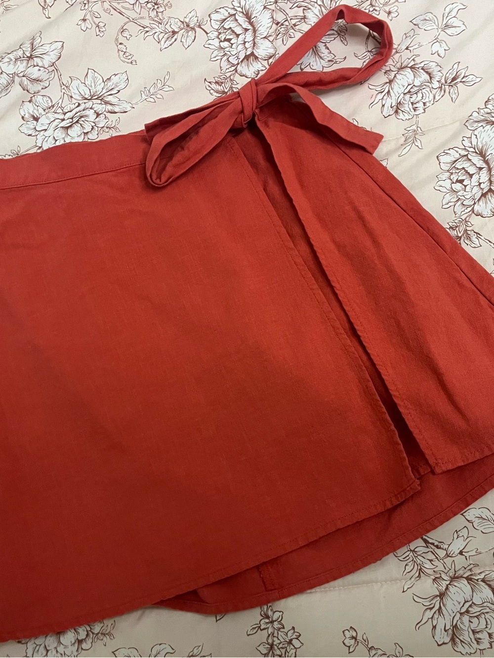 Women’s Rust Wrap Skirt with Self-Tie Waist